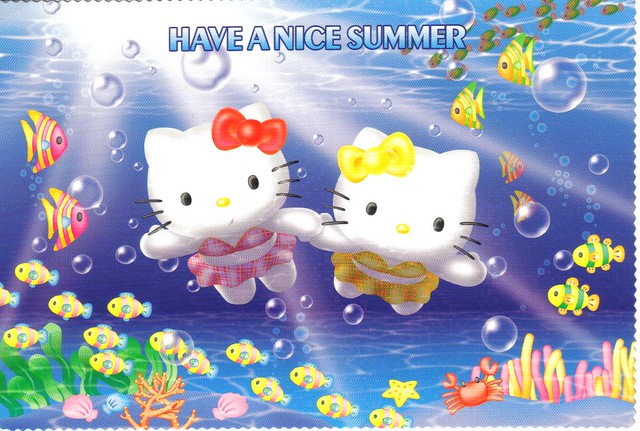 Swimming Hello Kitty postcard - a photo on Flickriver