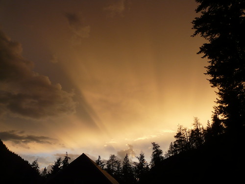 Flare by Vurnman, Sunset over my in-law's house just west of Curlew, WAsunset vacation clouds forest washington rays f
