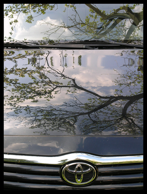 Spring reflections on a Toyota