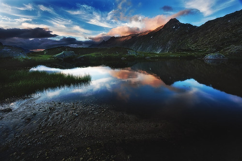 Grimsel Pond by Emiel de Zwart, sunset alps schweiz switzerland pond sonnenuntergang wolken bern alpen bergsee grimsel grimselpass e