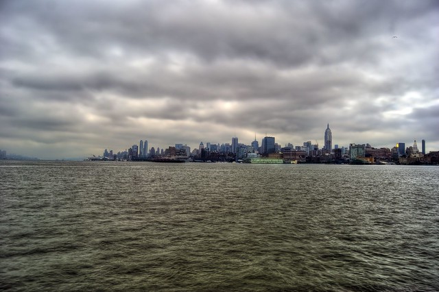 New York City from Hoboken on a cloudy Friday