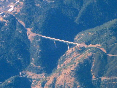 bridge airplane highway aerialview canyon hills valley