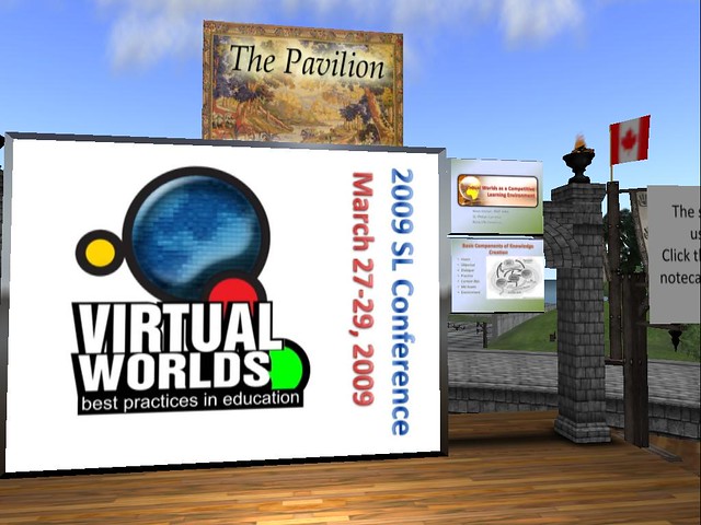 The VWBPE logo on screen at the Faire venue - Chimera Cosmos