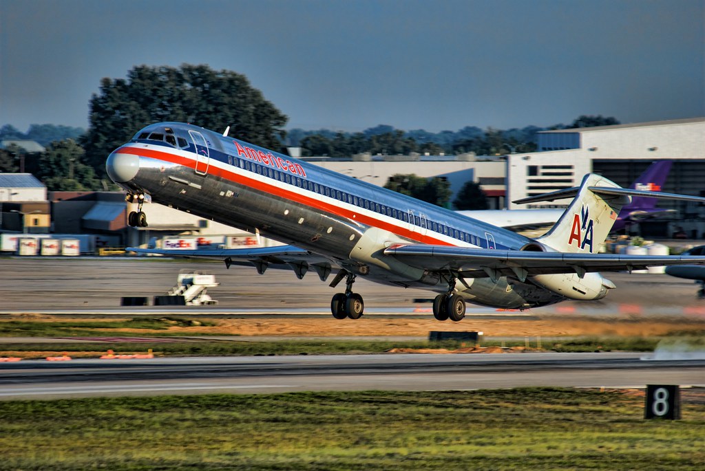 American Airlines MD-80 Departing CLT in HDR by Carolinadoug