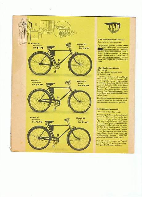 NSU Fahrrad Prospekt 1938