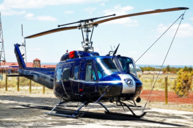 Air West Helicopter at Grand Canyon Airlines in Valle, Arizona (Photoshop Fractalius Filter)