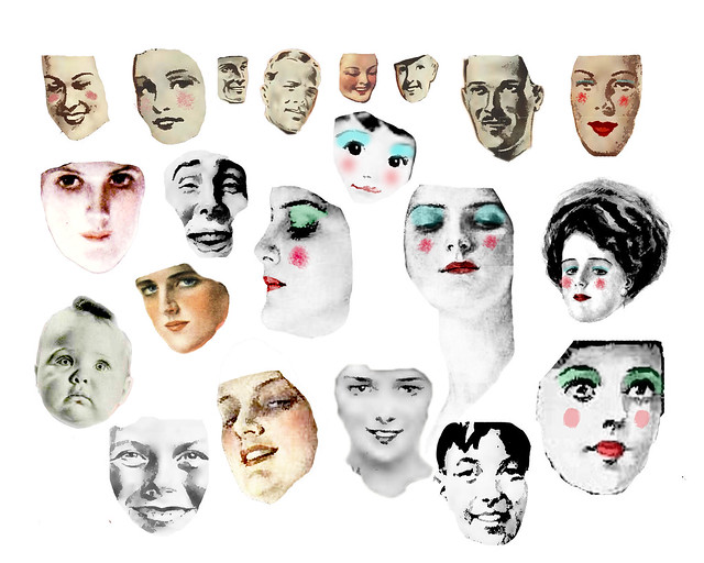 Digital Collage Sheet - Faces #1 - FREE TO USE