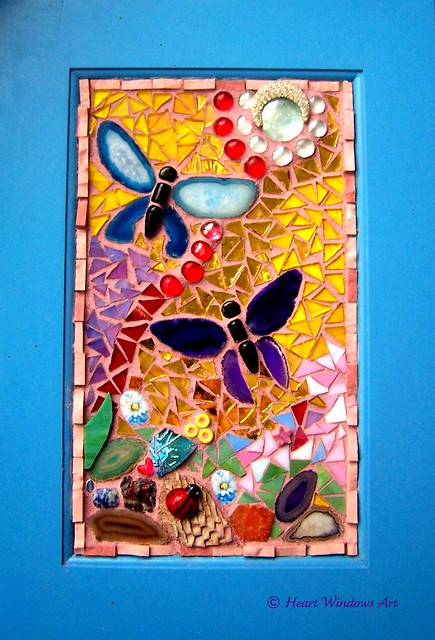 Agate butterfly mosaic grouted!