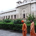 Swami Tattwamayanandaji arriving at the auditorium along with Swami Amritapurnananda