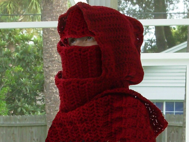 Triple thickness hooded cape