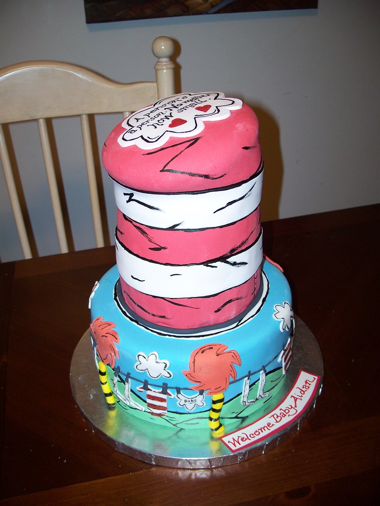 Cat in the Hat baby shower cake