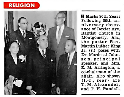 80th Anniversary of Dexter Ave Baptist Church with Rev Martin Luther King Jr  - Jet Magazine, January 2, 1958
