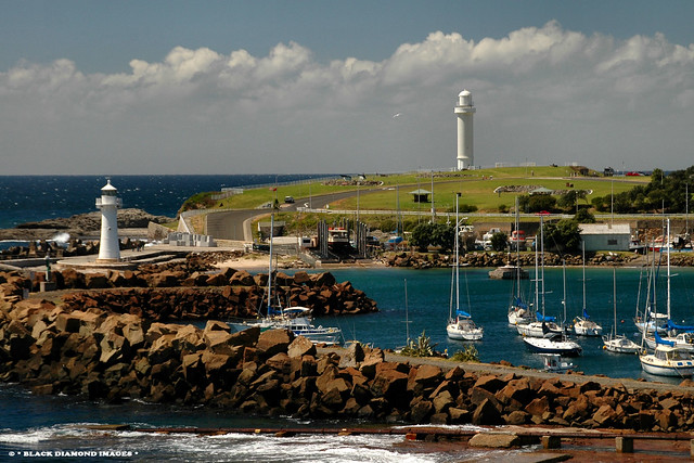 Wollongong Harbour and Flagstaff Hill Lighthouses - Wollongong, NSW. Australia