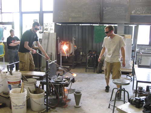 Tim Irwin (10) and Eric Pedersen (11) in the Glass Studio - May 2009