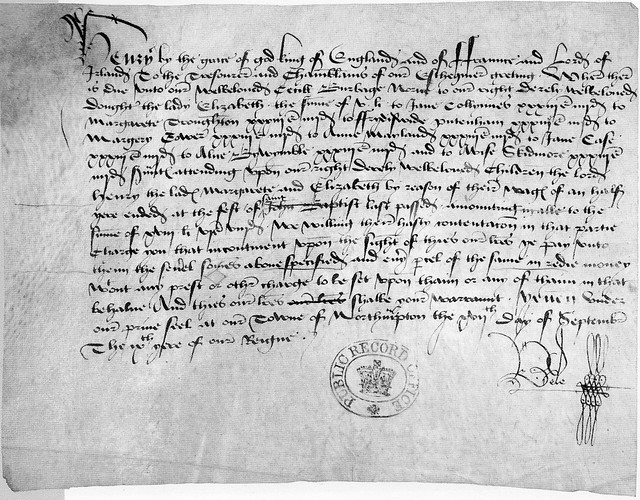 Record of nursery payments for the young Henry VIII and his siblings
