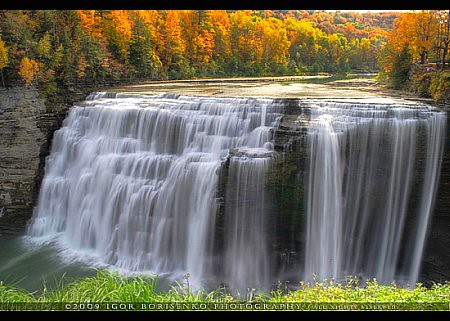 Gorgeous Middle Letchworth Autumn Waterfall