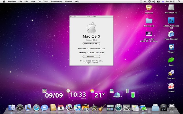 Mac OS X 10.6 Snow Leopard Desktop