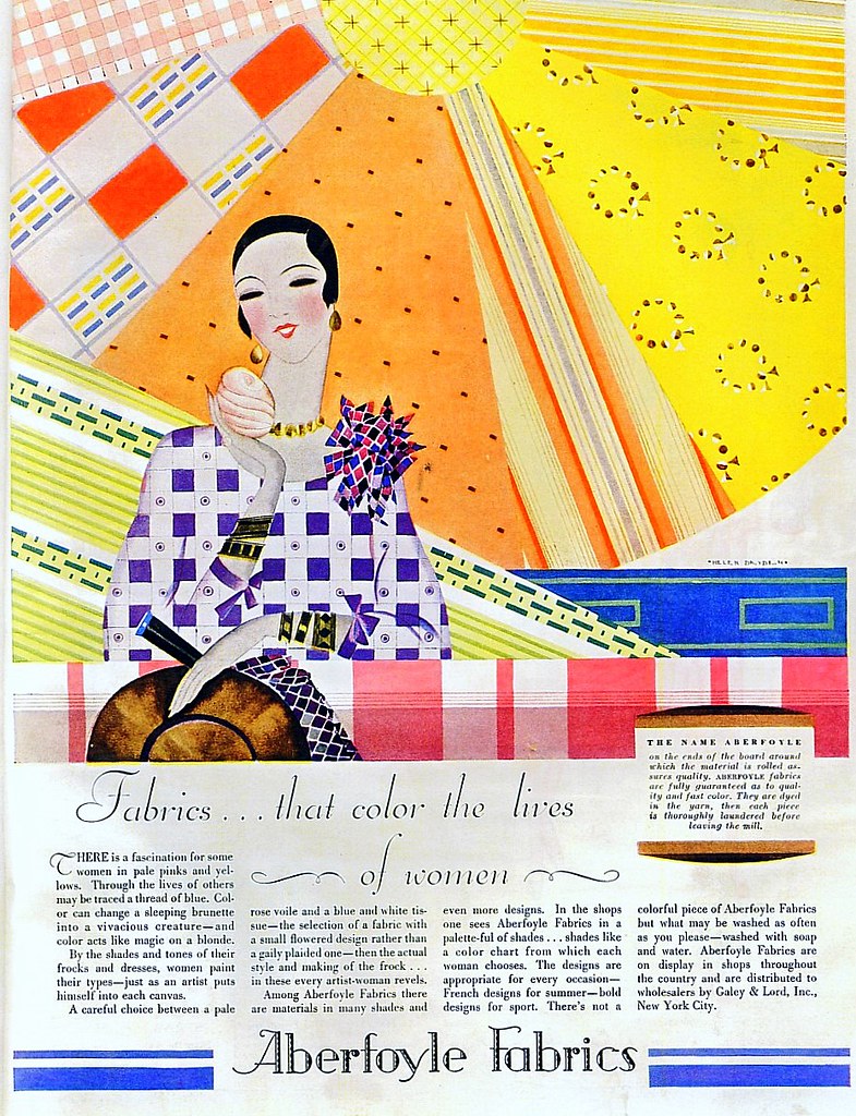 Aberfoyle Fabrics ad, 1928