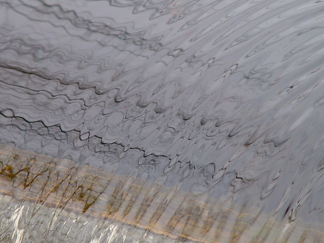 Water flowing over a sluice gate