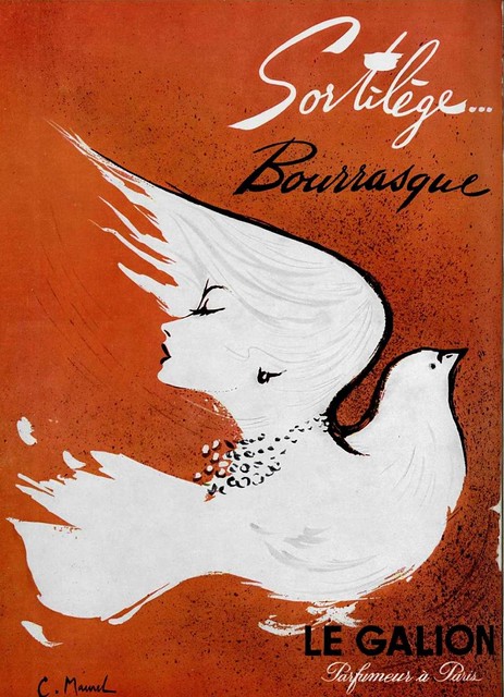 50s ad: Sortilège Bourrasque, a Le Galion perfume