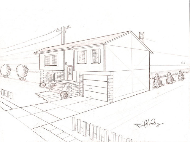 2 point perspective house | A house I drew for my perspectiv… | Flickr