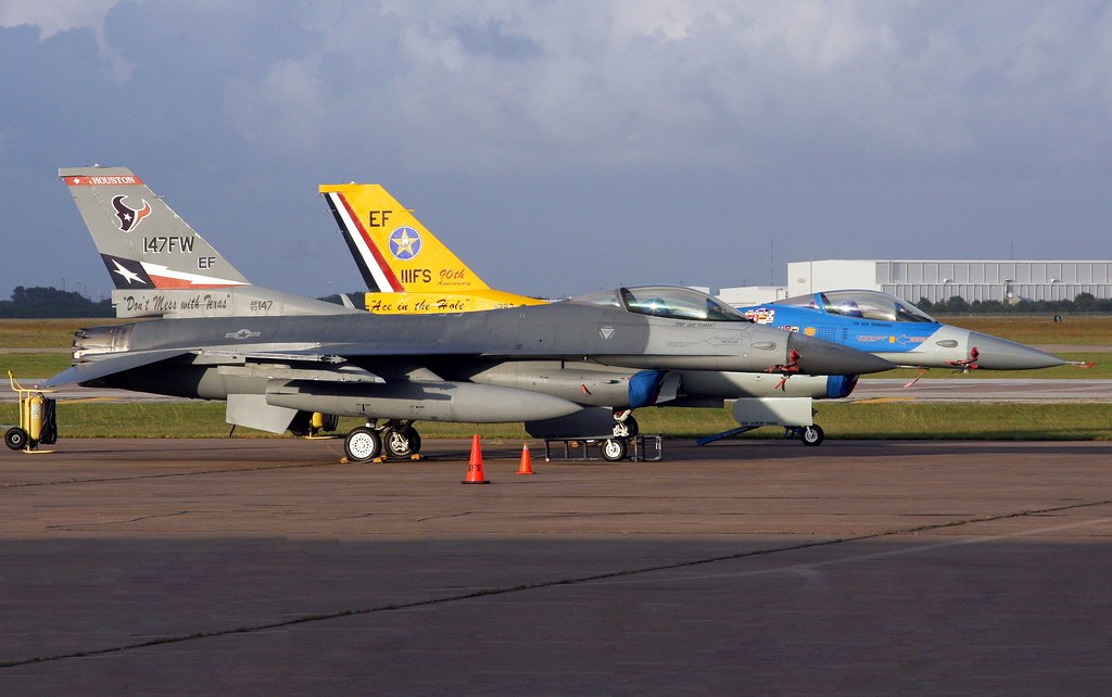 General Dynamics F-16 Fighting Falcon Vipers - 83-1147 & 84-1393 Ready for Change of Command Ceremony, 147th FW to 147th RW