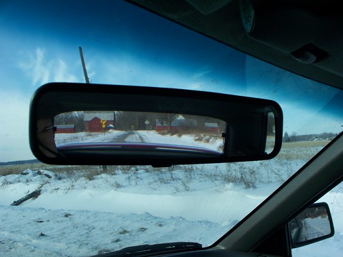 winter snow cold reflection window car barns rearviewmirror windshield
