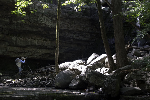 John Photographing Waterfall, Pennsylvania