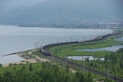 RZD Transsib line at Baikal shore, VL85-108