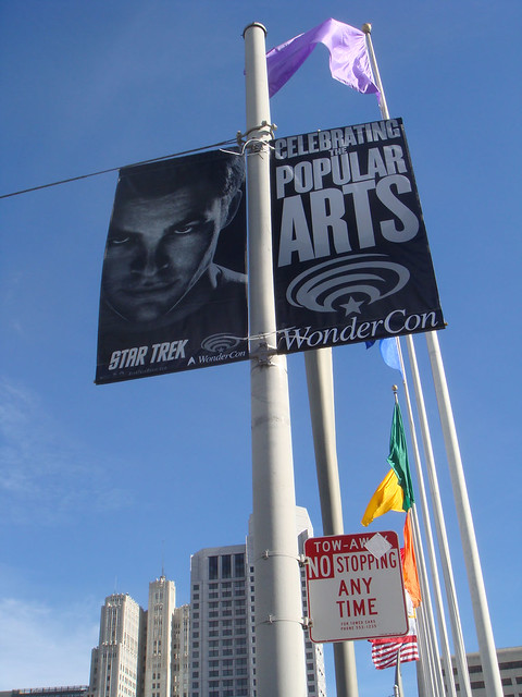 Street banners promoting WonderCon and the new Star Trek movie