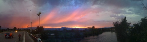 sunset panorama rain clouds river montana missoula