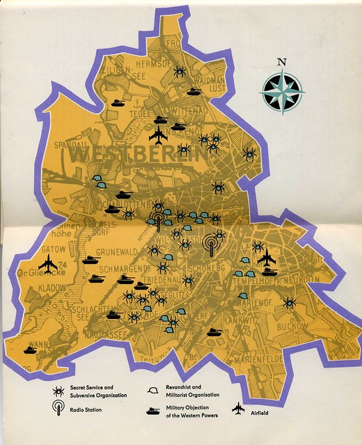 Map of West Berlin, published in the USSR . Cold war. 1962
