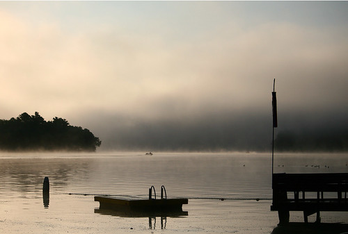 lake fog wisconsin sunrise wi chetek