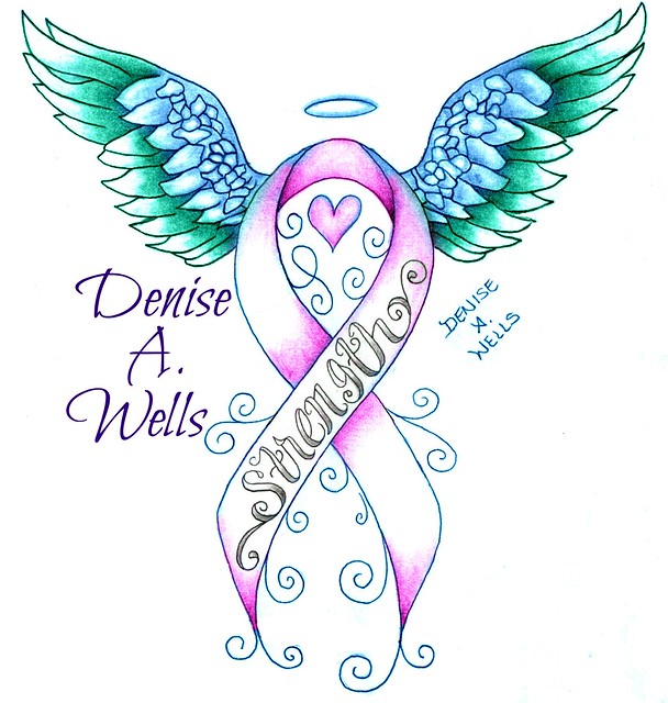 Strength awareness ribbon tattoo design by Denise A. Wells