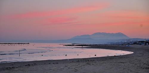 tramonto sunset maiella abruzzo martinsicuro mare sea adriatic adriatico beach spiaggia red blu rosso nikon