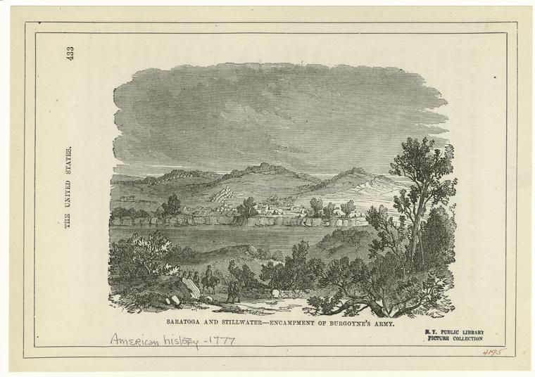 Saratoga and Stillwater -- encampment of Burgoyne's army.