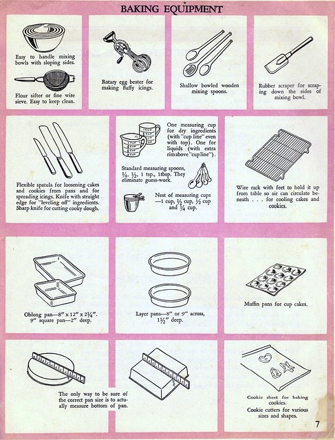 Baking Equipment, from Cakes and Cookies by The Home Econom…