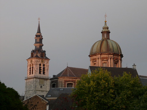 Namur - Coucher de Cathédrale Saint-Aubain by Myben.be, voyage travel bridge sunset church private see photo divers europa europe flickr shot cathedral belg