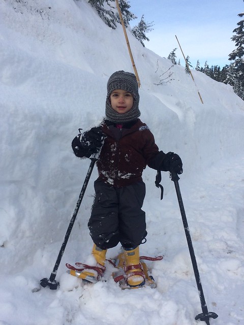 Young Boy in Snowshoes at Mt Baker Ski Area, Mt Baker Snoqualmie National Forest