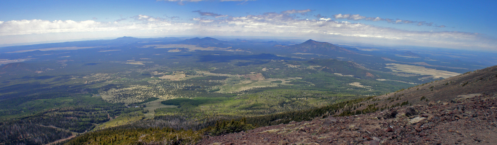 Panorama of Coconino National Forest seen from Humphreys Peak