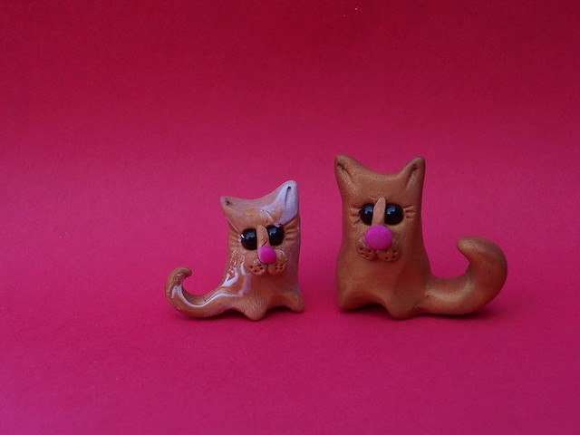 Mitten and Kitten Polymer Clay Cats