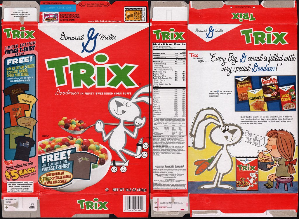 General Mills - Target Retro Trix cereal box - 2009.