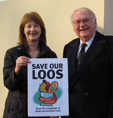 Liz Leffman and Peter Mason are campaigning against Conservatives plans to
close the loos in Bishops Waltham

See www.saveourloos.com for details
