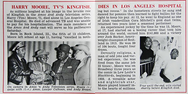 Harry (Tim) Moore, TV's Kingfish, Dies in Los Angles Hospital - Jet Magazine, December 25, 1958