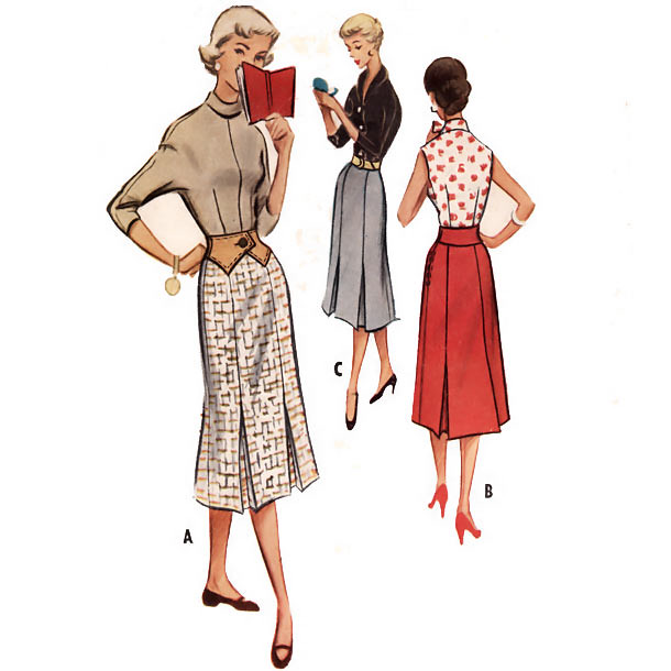 Uncut vintage 1950's fitted skirt sewing pattern