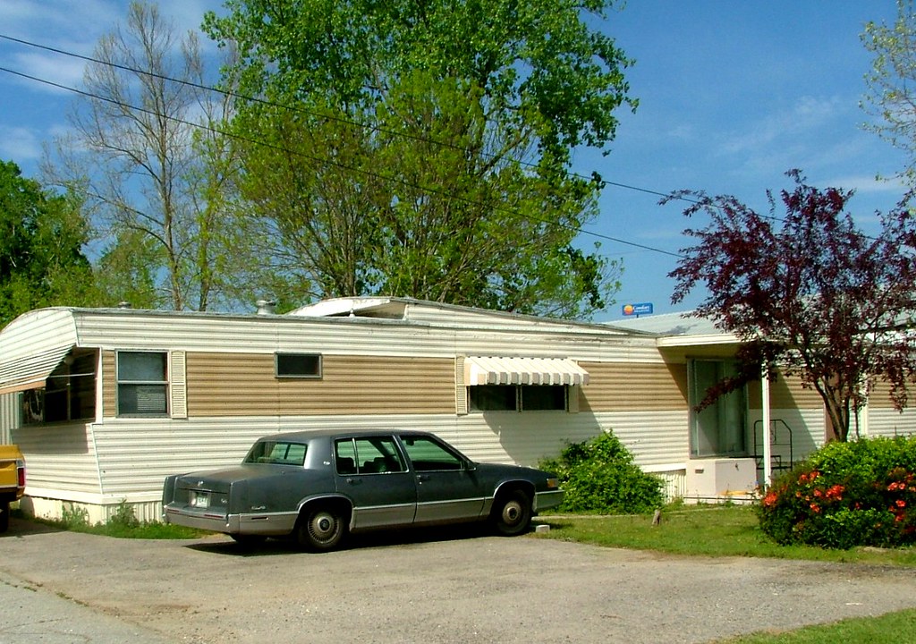 Neat Cream & Taupe Mobile Home, Older Cadillac, Bryant AR