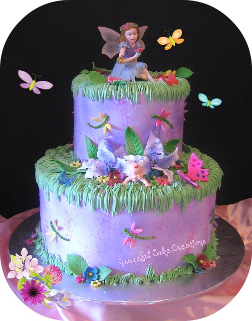 Garden Fairie Baby Shower Cake
