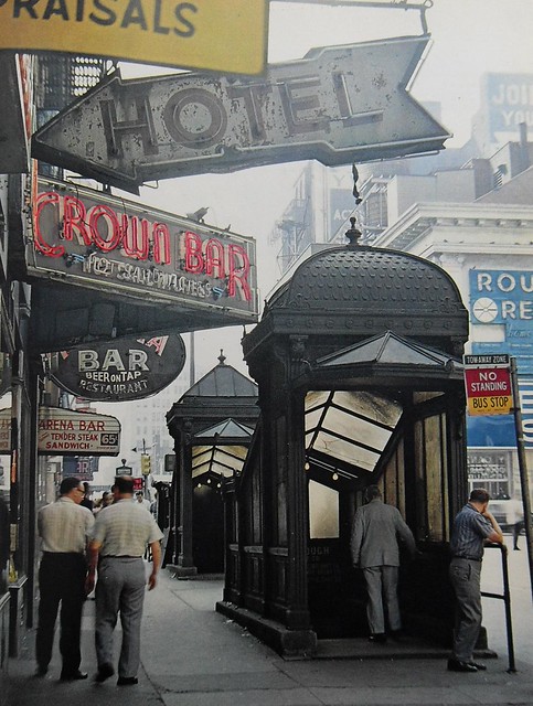 New York City 1960s Crown Bar & Subway Entrances Vintage