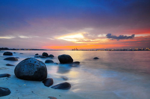 sunset beach landscape singapore long exposure view views punggol scape