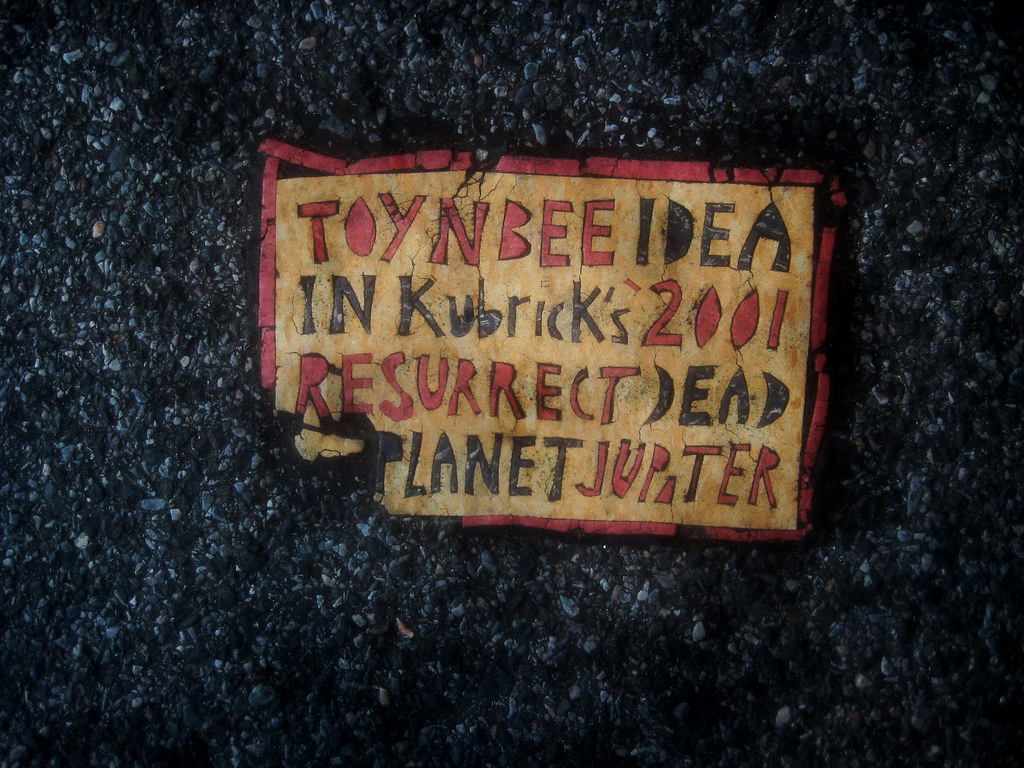 Classic Message Toynbee Tile 22nd St and 7th Ave NYC 4534